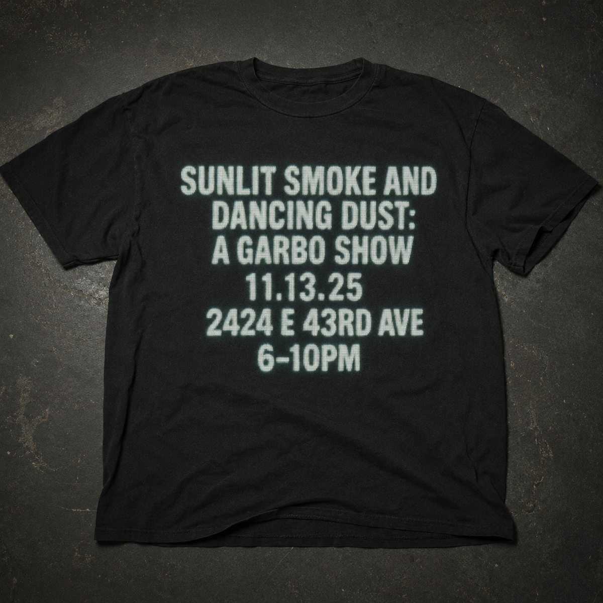 sunlit smoke and dancing dust - one -| art exhibit shirt |